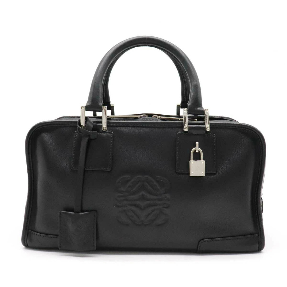 Loewe Amazona Anagram Handbag Boston Leather Black